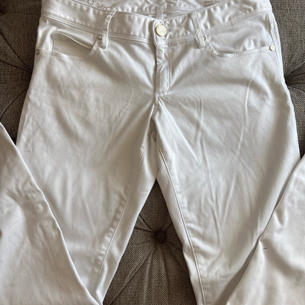 Lilly Pulitzer Worth skinny Jeans White Size 6 Cruise Resort Beach